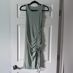 Fitted Tank Dress with Leg Slit Sage Green
